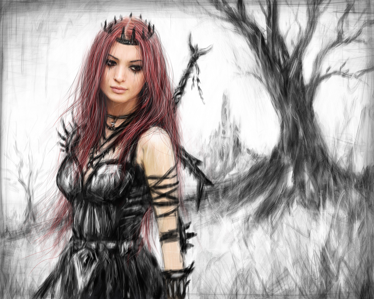celine ward add red haired goth photo